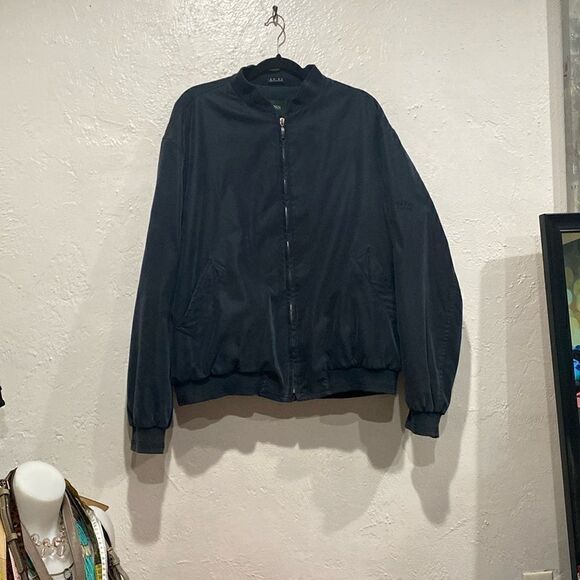 Vintage Hugo Boss mid weight Full Zip Golf Jacket Men’s Size XL (46R) Dark Blue - Picture 1 of 11